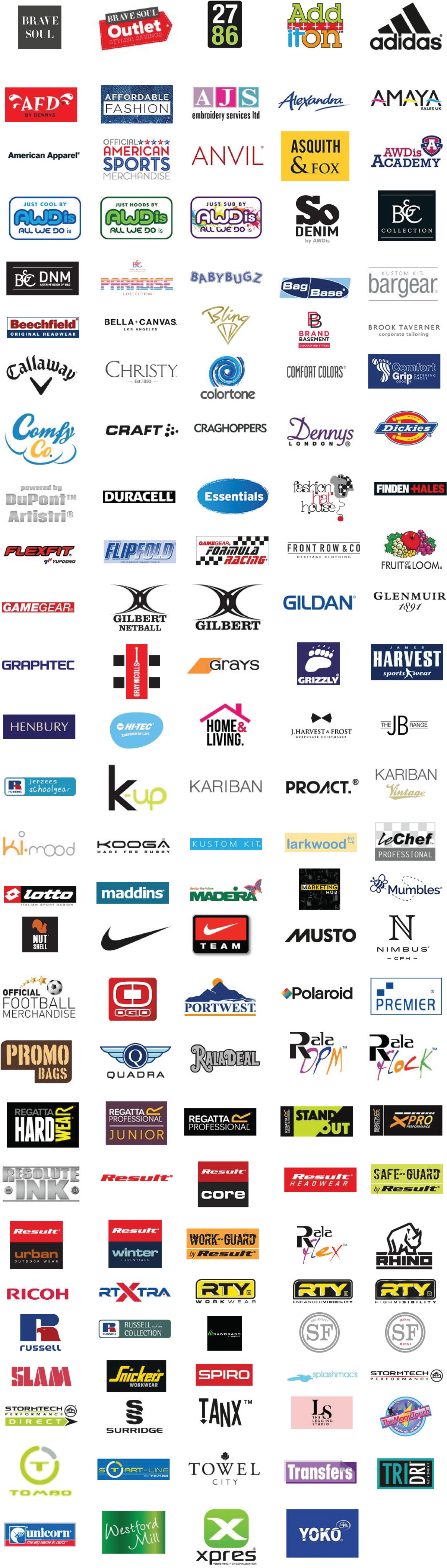 Brands that we supply and work with